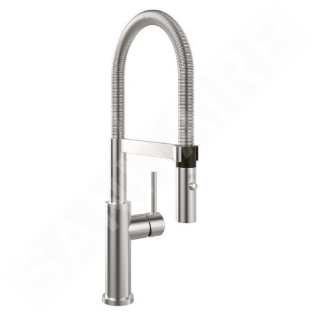 Villeroy & Boch Steel Expert 2.0 - Mitigeur d'évier avec bras flexible et douchette, inox 928000LC