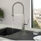Villeroy & Boch Steel Expert 2.0 - Mitigeur d'évier avec bras flexible et douchette, inox 928000LC
