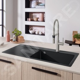 Villeroy & Boch Steel Expert 2.0 - Mitigeur d'évier avec bras flexible et douchette, inox 928000LC