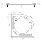 Lansanit EX - Receveur de douche 900x900 mm, blanc LITEX-90K Lansanit EX - Receveur de douche 900x900 mm, blanc LITEX-90K
