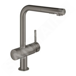 Grohe Minta - Mitigeur d'évier avec douchette extractible, Hard Graphite brossé 31558AL0