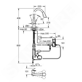 Grohe ZedraTouch - Mitigeur électronique d'évier avec douchette extractible, supersteel 30219DC2