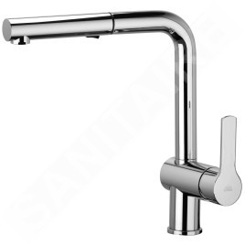 Paffoni West - Mitigeur d’évier avec douchette extractible, chrome WS285CR