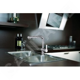 Paffoni West - Mitigeur d’évier avec douchette extractible, chrome WS285CR