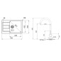 Franke Colonnes - Ensemble T90, évier en Tectonite S2D 611-78 XL et robinetterie FP 9000.099, noir/graphite 143.0618.752