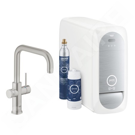 Grohe Blue Home - Mitigeur d’évier Connected, avec unité réfrigérante et filtration, supersteel 31456DC1