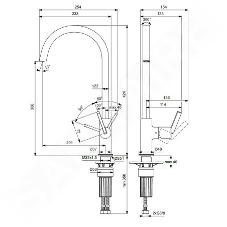 Ideal Standard Gusto - Mitigeur d'évier, Sunset Rose BD411J4