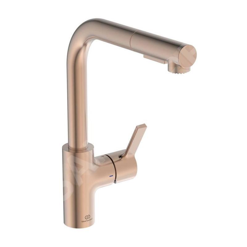 Ideal Standard Gusto - Mitigeur d'évier avec douchette extractible, Sunset Rose BD420J4