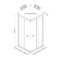Aqualine Cabines de douche - Cabine de douche carrée, 700x700 mm, verre dépoli Brick BTQ700