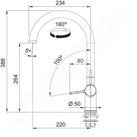 Franke Active - Mitigeur d'évier FN 4089.901, noir mat 115.0653.398