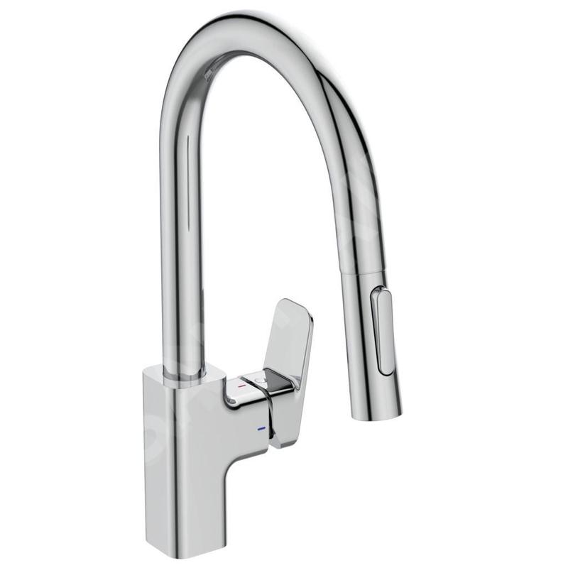Ideal Standard CeraPlan - Mitigeur d'évier avec douchette extractible, BlueStart, chrome BD338AA