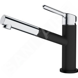 Franke Colonnes - Ensemble G223, évier en fragranit CNG 611-62 TL / 7 et mitigeur FC 3055.901, noir mat / chrome 114.0675.668