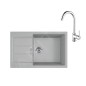 Franke Colonnes - Ensemble de cuisine T106, évier en tectonite S2D 611-78 XL et mitigeur FP 9000.031, gris / chrome 143.0675.733 Franke Colonnes - Ensemble de cuisine T106, évier en tectonite S2D 611-78 XL et mitigeur FP 9000.031, gris / chrome 143.0675.733