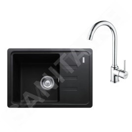 Franke Colonnes - Set de cuisine G265O, évier en fragranit BSG 611-62 + robinet FP 9000.031, onyx/chrome 114.0700.745