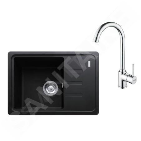 Franke Colonnes - Set de cuisine G265O, évier en fragranit BSG 611-62 + robinet FP 9000.031, onyx/chrome 114.0700.745