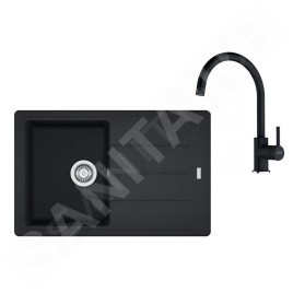 Franke Colonnes - Set de cuisine G279O, évier en fragranit BFG 611-78, onyx + robinet FC 6018.071, onyx 114.0700.807