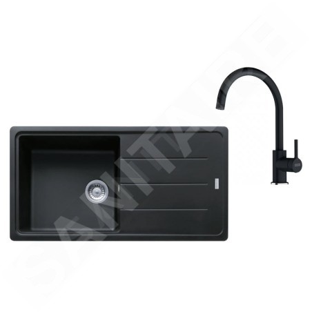 Franke Colonnes - Set de cuisine G280O, évier en granit BFG 611 + robinet FC 6018.071, onyx 114.0700.812