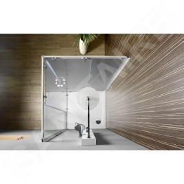 Aqualine Cabines de douche - Cabine de douche carrée, 700x700 mm, verre dépoli Brick BTQ700