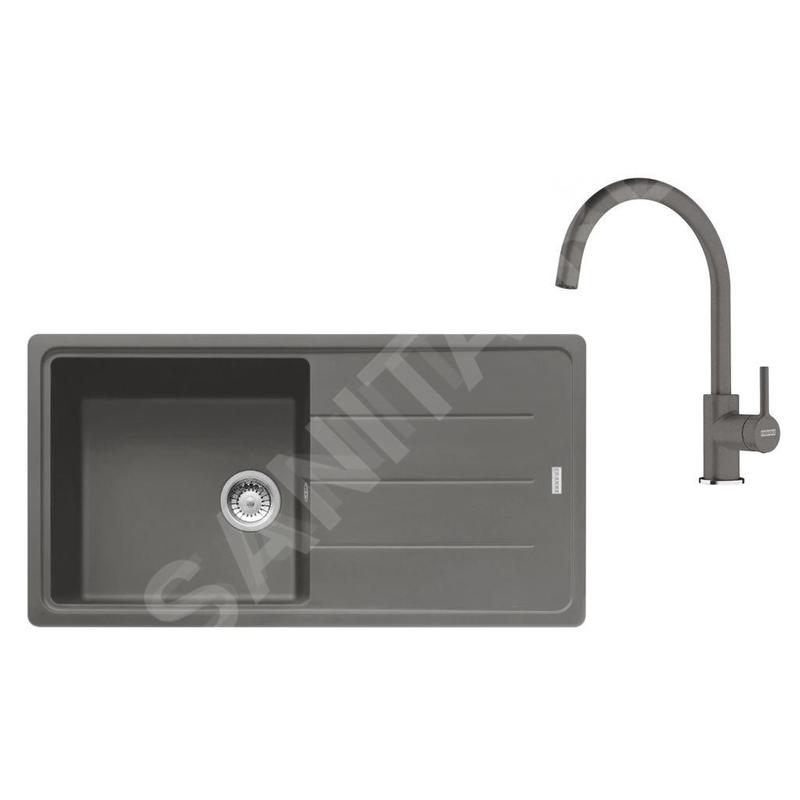 Franke Colonnes - Set de cuisine G280ŠK, évier en fragranit BSG 611 + robinet FC 6018.084, gris pierre 114.0700.814 Franke Colonnes - Set de cuisine G280ŠK, évier en fragranit BSG 611 + robinet FC 6018.084, gris pierre 114.0700.814