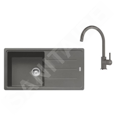 Franke Colonnes - Set de cuisine G280ŠK, évier en fragranit BSG 611 + robinet FC 6018.084, gris pierre 114.0700.814
