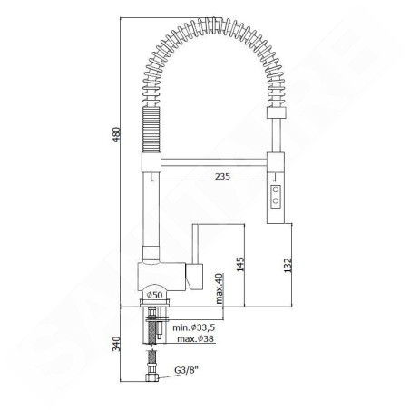 Paffoni Stick - Mitigeur d'évier avec bras flexible, inox SK179ST