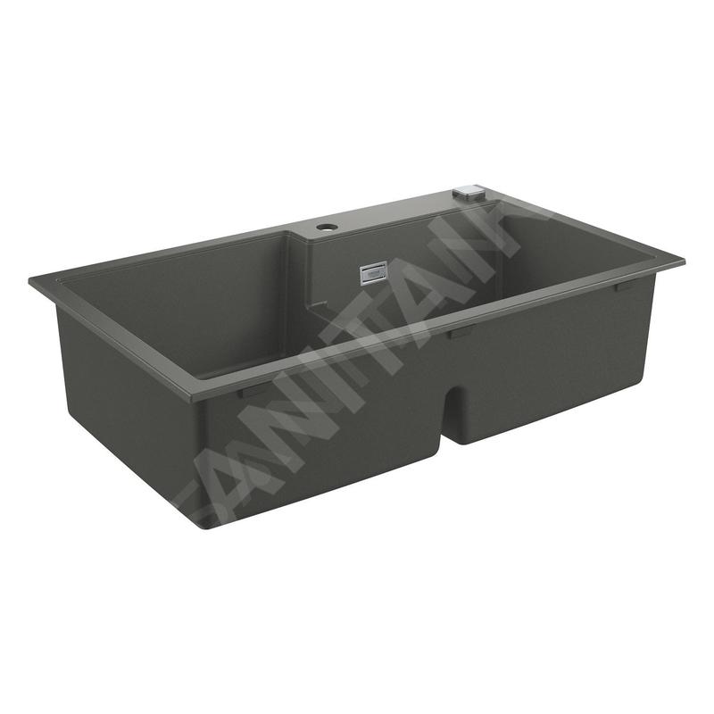 Grohe Éviers - Évier composite K500 avec garniture de vidage automatique, 860x500 mm, noir granite 31649AT0
