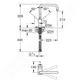 Grohe Minta - Mitigeur d'évier, Warm Sunset brossé 32488DL0