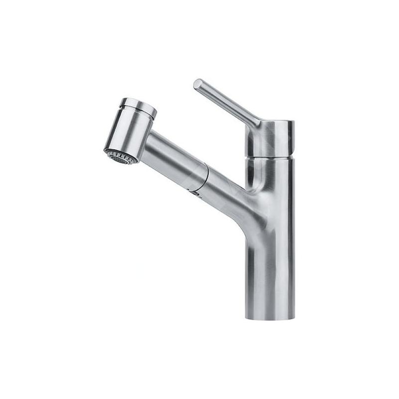 Franke Taros Neo - Mitigeur d'évier FC 6386.501 avec douchette extractible, inox 115.0596.386