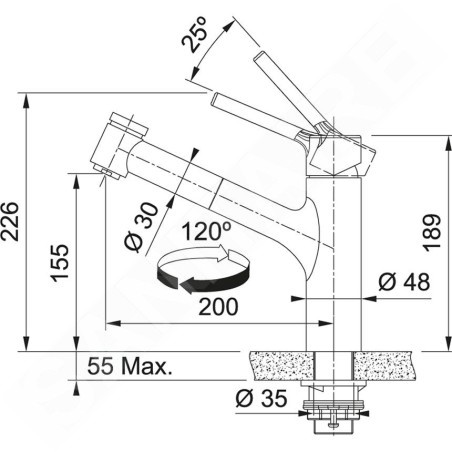 Franke Taros Neo - Mitigeur d'évier FC 6386.501 avec douchette extractible, inox 115.0596.386