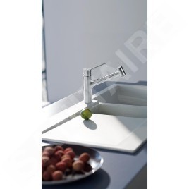 Franke Taros Neo - Mitigeur d'évier FC 6386.501 avec douchette extractible, inox 115.0596.386