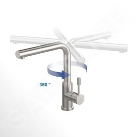 Villeroy & Boch Steel Shower - Mitigeur d'évier avec bec extractible, inox 969701LC