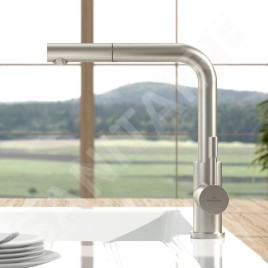 Villeroy & Boch Steel Shower - Mitigeur d'évier avec bec extractible, inox 969701LC
