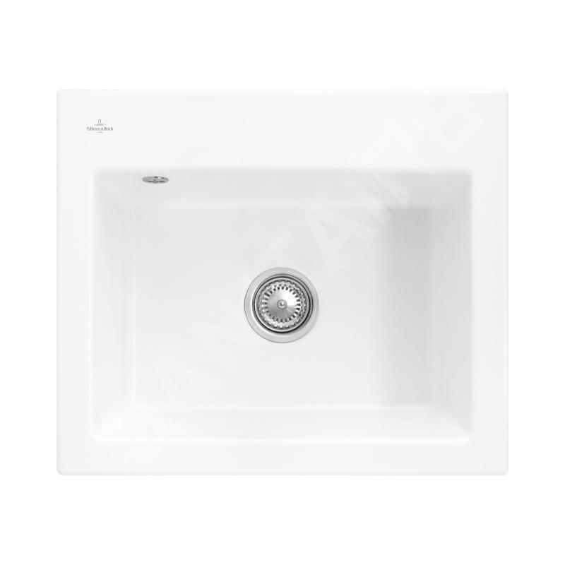 Villeroy & Boch Subway 60 - Évier en céramique 60x51 cm, CeramicPlus, Stone White 330901RW