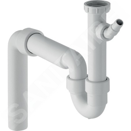 Geberit Accessoires - Siphon en tube pour éviers, avec raccord de tuyau, sortie verticale, d 40 mm 152.556.11.1