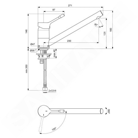 Ideal Standard Ceralook - Robinetterie d’évier, BlueStart, chrome BC292AA