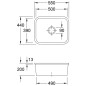 Villeroy & Boch Éviers - Évier en céramique 550x440 mm avec vidage, CeramicPlus, blanc alpin 670601R1
