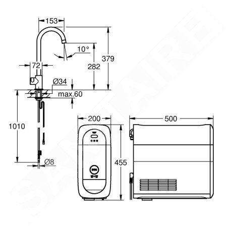 Grohe Blue Home - Mitigeur d’évier Mono Connected, avec unité réfrigérante et filtration, supersteel 31498DC1