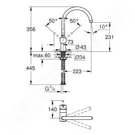 Grohe Minta - Mitigeur d'évier, Hard Graphite brossé 32917AL0