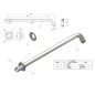Aqualine Accessoires - Bras de douche 420 mm, chromé T04
