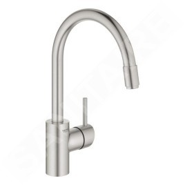 Grohe Concetto - Mitigeur d'évier avec douchette extractible, supersteel 32663DC3