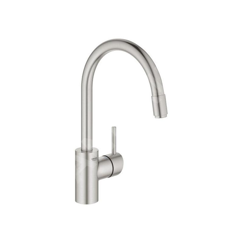 Grohe Concetto - Mitigeur d'évier avec douchette extractible, supersteel 32663DC3