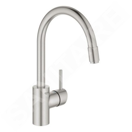 Grohe Concetto - Mitigeur d'évier avec douchette extractible, supersteel 32663DC3