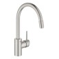 Grohe Concetto - Mitigeur d'évier avec douchette extractible, supersteel 32663DC3