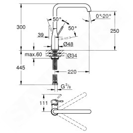 Grohe Essence - Mitigeur d’évier, graphite foncé 30269A00