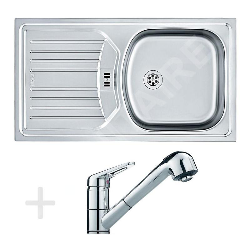 Franke Colonnes - Kit de cuisine N49, évier en inox ETN 614 6/4" NOVA + robinet FC 9547, chrome 101.0366.098 Franke Colonnes - Kit de cuisine N49, évier en inox ETN 614 6/4" NOVA + robinet FC 9547, chrome 101.0366.098