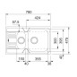 Franke Euroform - Évier en inox EFN 651-78, 780x475 mm + siphon 101.0250.587
