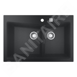 Grohe Éviers - Évier composite K700 avec vidage, 838x559 mm, noir granite 31657AP0