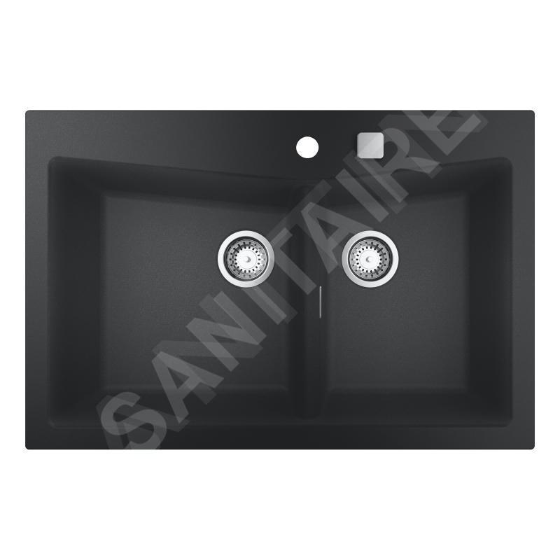 Grohe Éviers - Évier composite K700 avec vidage, 838x559 mm, noir granite 31657AP0