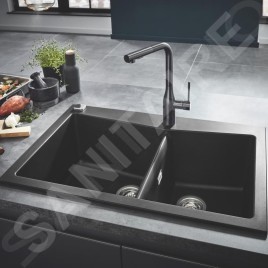 Grohe Éviers - Évier composite K700 avec vidage, 838x559 mm, noir granite 31657AP0