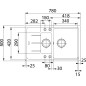 Franke Basis - Évier en fragranit BFG 651-78, 780x500 mm, noir mat 114.0661.514 Franke Basis - Évier en fragranit BFG 651-78, 780x500 mm, noir mat 114.0661.514